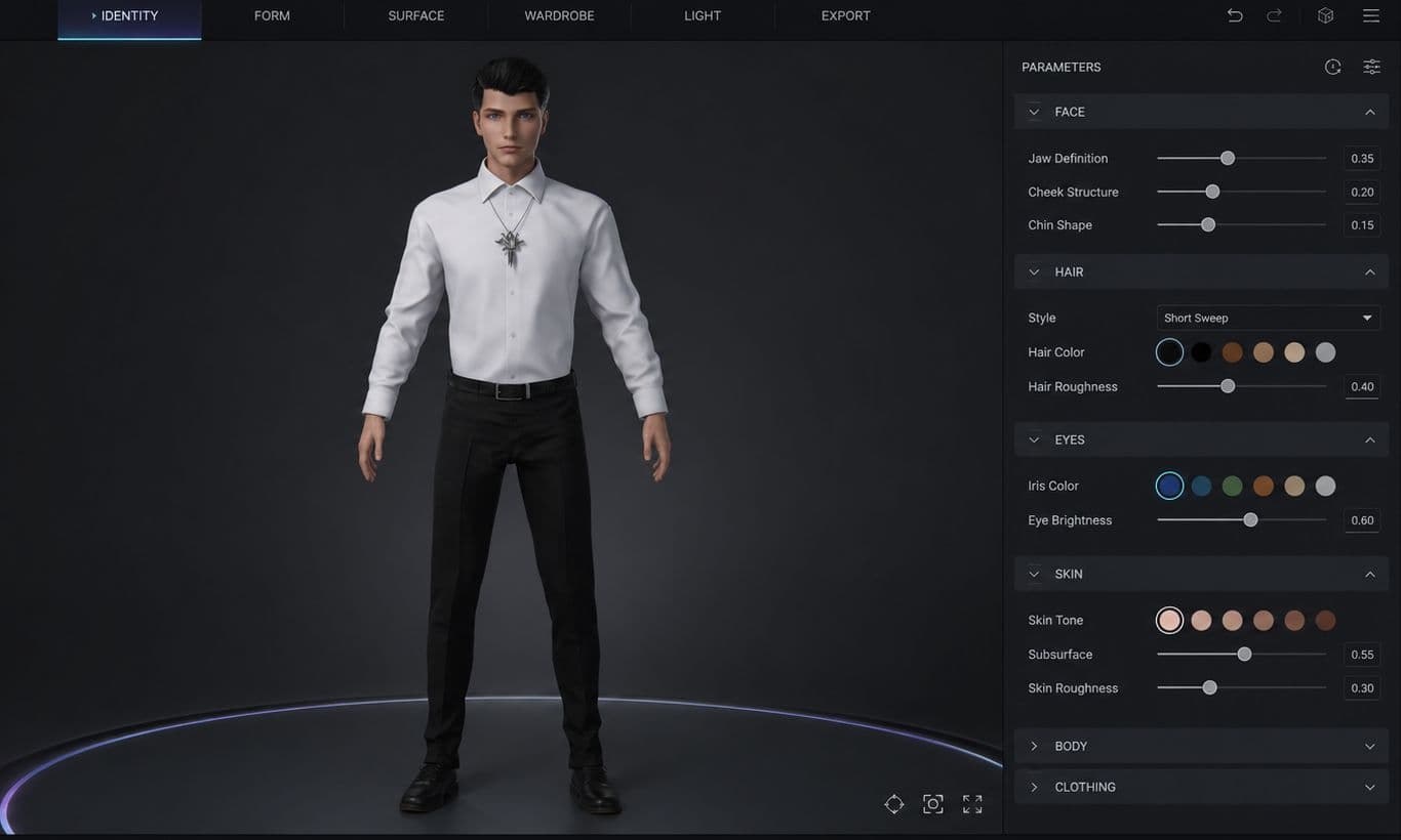 Key People Creator character customization interface